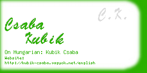 csaba kubik business card